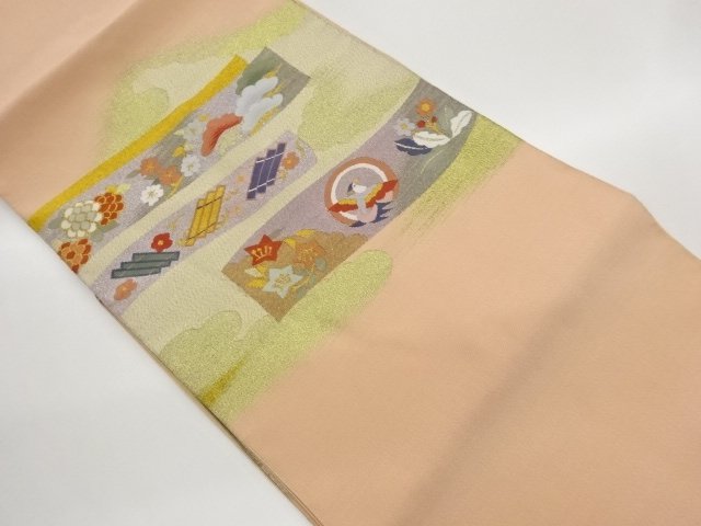 JAPANESE KIMONO / NAGOYA OBI / TSUZURE / WOVEN CLASSICAL PATTERN 
